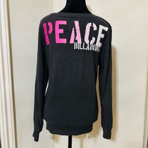 Billabong Women's Charcoal and Pink Peace Sweatshirt